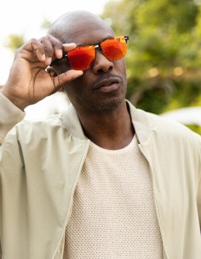 sun red mirrored clipon glasses