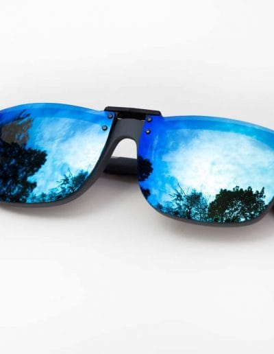 blue clipons sunglasses