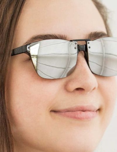 mirrored grey clipons