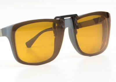 yellow clip on sunglasses