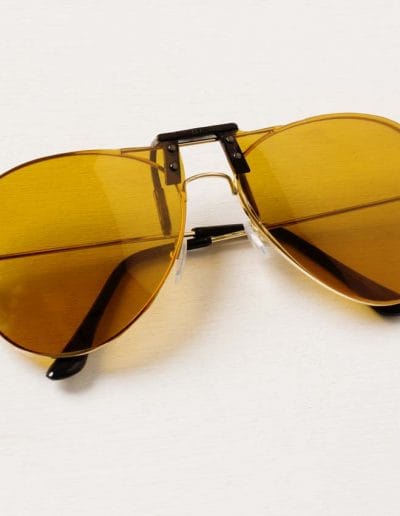 yellow clip on sunglasses